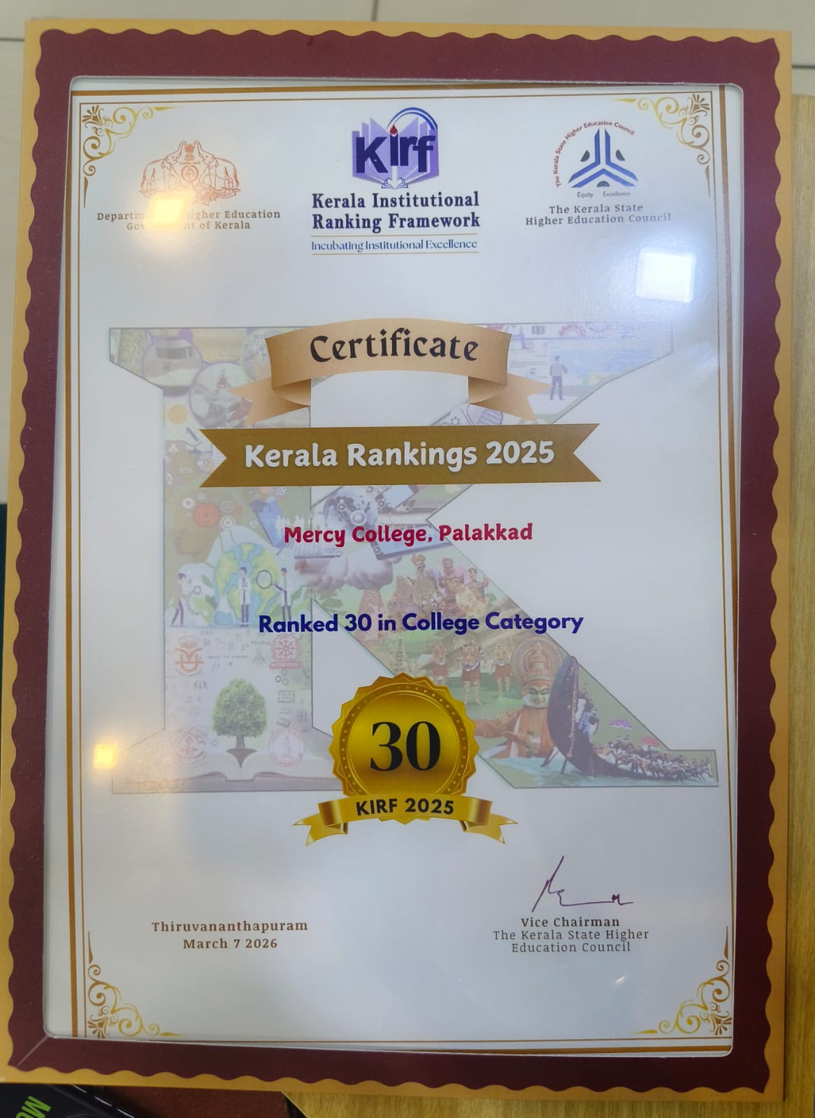 KIRF Award and Certificate Received